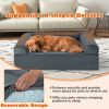 Orthopedic Memory Foam Dog Bed with Cooling Gel & Headrest