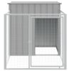 Light Gray Steel Dog House & Run 43 x 79 Inch Compact
