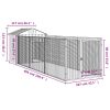 Light Gray Steel Dog House with 159 Inch Extended Run