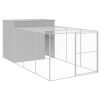 Light Gray Steel Dog House & Run 84 x 180 Inch