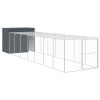 Steel Dog House with Extended Run - 84 x 341 Inch