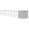 PawSafe Light Gray Steel Dog House with Sloped-Roof Run