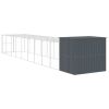 Anthracite Steel Dog House with 362 Inch Outdoor Run