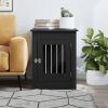 Black Wood & Steel Dog Crate End Table - 21.7 x 31 Inch
