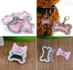 Bone Shape Rhinestone Pet ID Tags 3-Pack, Writable
