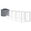 Anthracite Steel Dog House & Run 46 x 240 Inch