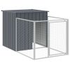 Anthracite Steel Dog House & Run 43 x 79 Inch