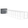 Anthracite Steel Dog House with 501 Inch Extended Run