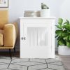 White Engineered Wood Dog Crate End Table - Medium