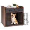 Dog Crate End Table with 2 Fabric Drawers