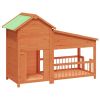 Large Solid Pine Outdoor Dog Kennel, Rustic Brown