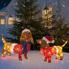 Pre-Lit LED Dachshund Christmas Yard Decorations - Set of 2
