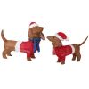 Pre-Lit LED Dachshund Christmas Yard Decorations - Set of 2