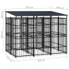 Steel Dog Kennel with Waterproof Roof - 59.5 Sq Ft