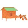 Rustic Solid Pine Dog Kennel for Large Breeds