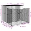Large Galvanized Steel Dog House & Run - 84 x 99 Inch