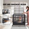 VEVOR 42 Inch Heavy Duty Dog Crate with 3 Doors & Wheels