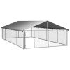 Galvanized Steel Dog Kennel with Weatherproof Top - XL