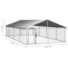 Galvanized Steel Dog Kennel with Weatherproof Top - XL