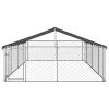 Galvanized Steel Dog Kennel with Weatherproof Top - XL