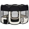 Foldable Dog Playpen with Carry Bag 43 x 43 Inch, Black
