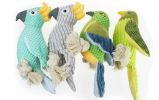 ALL4U Plush Parrot Squeaky Rope Chew Dog Toy