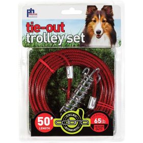 Prevue 50 Ft Steel Dog Trolley Tie-Out Cable Set