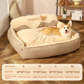 Kennel Warm Pet Removable And Washable For Sleeping (Option: Cream Color-L)