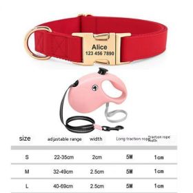 Gold Collar Dog Tag Anti Loss (Option: Red-With plastic rope-L)