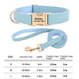 Gold Collar Dog Tag Anti Loss (Option: Water Blue-With rope-L)