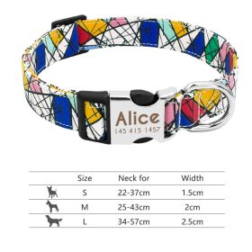 Adjustable Nylon Dog Collar Personalized Dogs Cat ID (Option: 217JH-L)