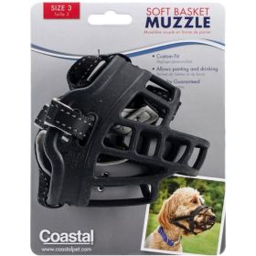 Coastal Pet Soft Basket Muzzle for Dogs Black (Option: Size 3)