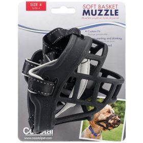 Coastal Pet Soft Basket Muzzle for Dogs Black (Option: Size 4)