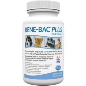 Pet Ag Bene (Option: Bac Plus Powder Fos Prebiotic and Probiotic for Dogs, Cats, Exotic and Wildlife Mammals  4.5 oz)