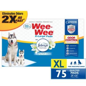 Four Paws Wee Wee Odor Control Pads with Febreze Freshness X (Option: Large  75 count)