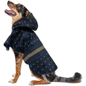 Fashion Pet Polka Dot Dog Raincoat Navy (Option: Large)