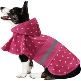Fashion Pet Polka Dot Dog Raincoat Pink (Option: Large)