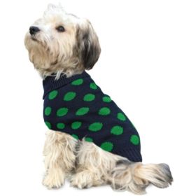 Fashion Pet Contrast Dot Dog Sweater Green (Option: Small)