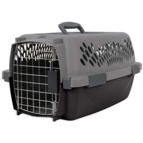 Aspen Pet Fashion Pet Porter Kennel Dark Gray and Black (Option: Up to 10 lbs)