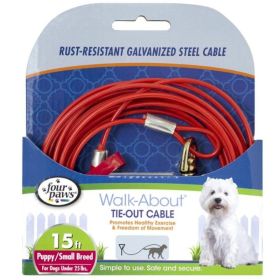 Four Paws Walk (Option: About Puppy TieOut Cable for Dogs up to 25 lbs  15' Long)
