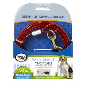 Four Paws Walk (Option: About TieOut Cable Medium Weight for Dogs up to 50 lbs  20' Long)