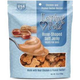 Loving Pets Bone (Option: Shaped Soft Jerky Treats Peanut Butter  6 oz)