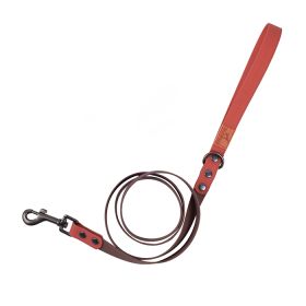 Dog Collar Traction Rope Retro (Option: Coffee brown traction-M)