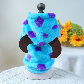 Fleece-lined Warm Dog Cat Clothing Flower Four Feet Pet Costume (Option: Sweater Dark Blue-XS)