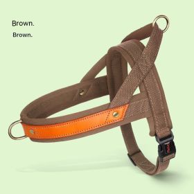 Dog's Straps Dog Breast Collar Hand Holding Rope Vest-style Jarre Aero Bull Dog Leash (Option: Earth Brown Single Chest Back-S)