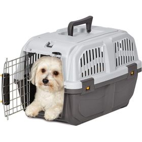 MidWest Skudo Travel Carrier Gray Plastic Dog Carrier (Option: XSmall  1 count)