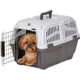 MidWest Skudo Travel Carrier Gray Plastic Dog Carrier (Option: Small  1 count)