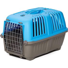 MidWest Spree Pet Carrier Blue Plastic Dog Carrier (Option: Small  1 count)
