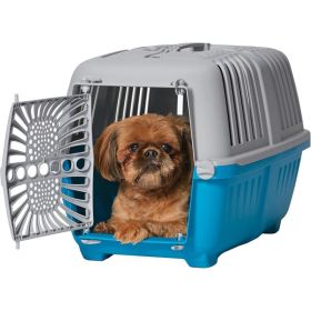 MidWest Spree Plastic Door Travel Carrier Blue Pet Kennel (Option: Small  1 count)
