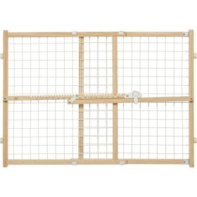 MidWest Wire Mesh Wood Presuure Mount Pet Safety Gate (Option: 24" tall  1 count)